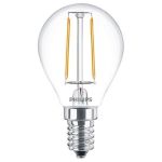 Philips Corepro LED Lustre E14 Sferica Filamento Chiara 2W 250lm - 827 Bianco Molto Caldo | Sostitutiva 25W