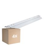 Confezione Multipack 4x Noxion Reglette Click Riflettore V2 LED T8 | Adatto per 2x 120cm Tubo LED