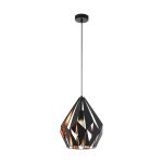 Eglo Luce Pendente Carlton 1 Nero, Rame | Adatto per E27