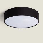Bright Choice Lampada Da Soffitto A LED Il Giro Tessuto Nero | 500mm - Adatto per 3x E27 – Max 40W